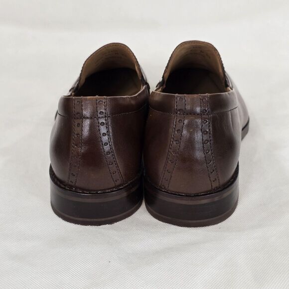 Johnston & Murphy Shoes Mens Size 8.5 Brown Leather Slip On Loafers Sheepskin - Picture 7 of 13
